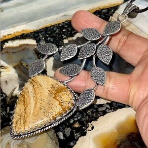 Large Picture Jasper Pendant 4 1/4”